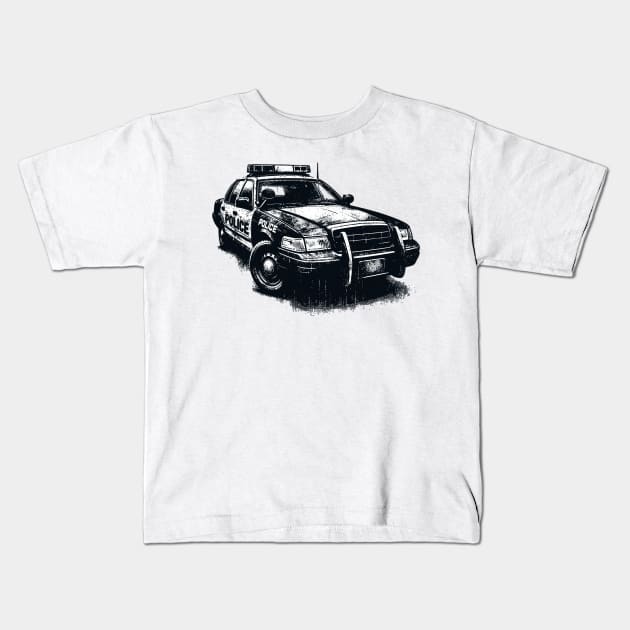 Police car Kids T-Shirt by Vehicles-Art